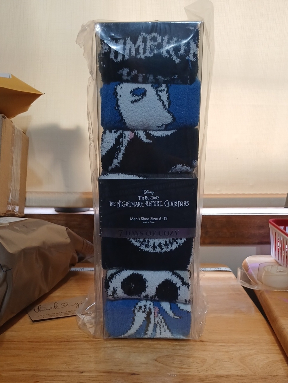Disney The Nightmare Before Christmas Men's Crew Socks - Blue & Black